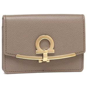 Ferragamo Gancio clip card case with key ring